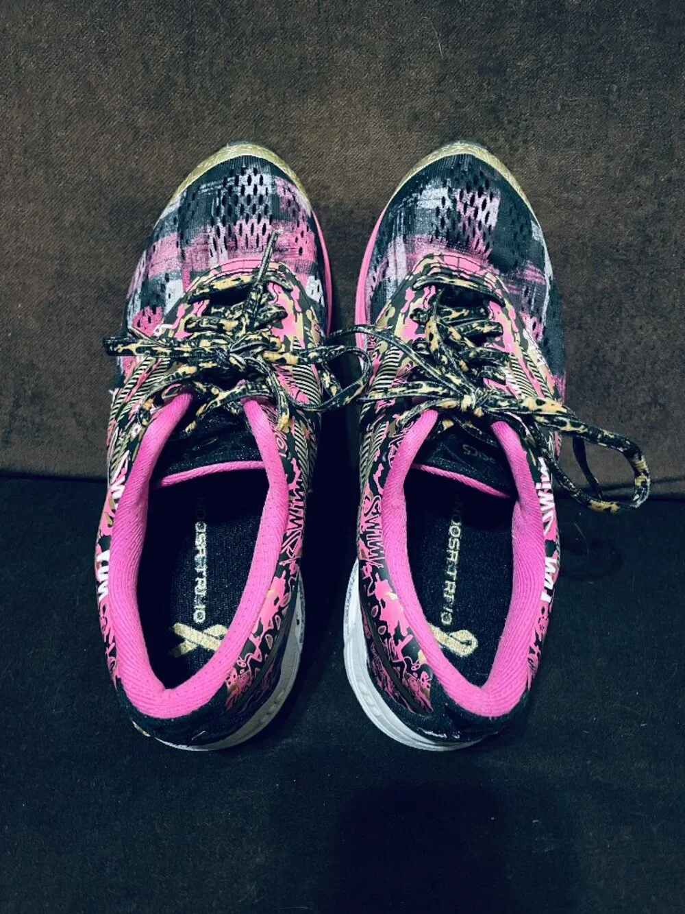Asics Women's Size 8.5 Noosa Tri 10 T5m97 Running Shoes Breast Cancer Gold mediu